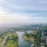 Melbourne city aerial view