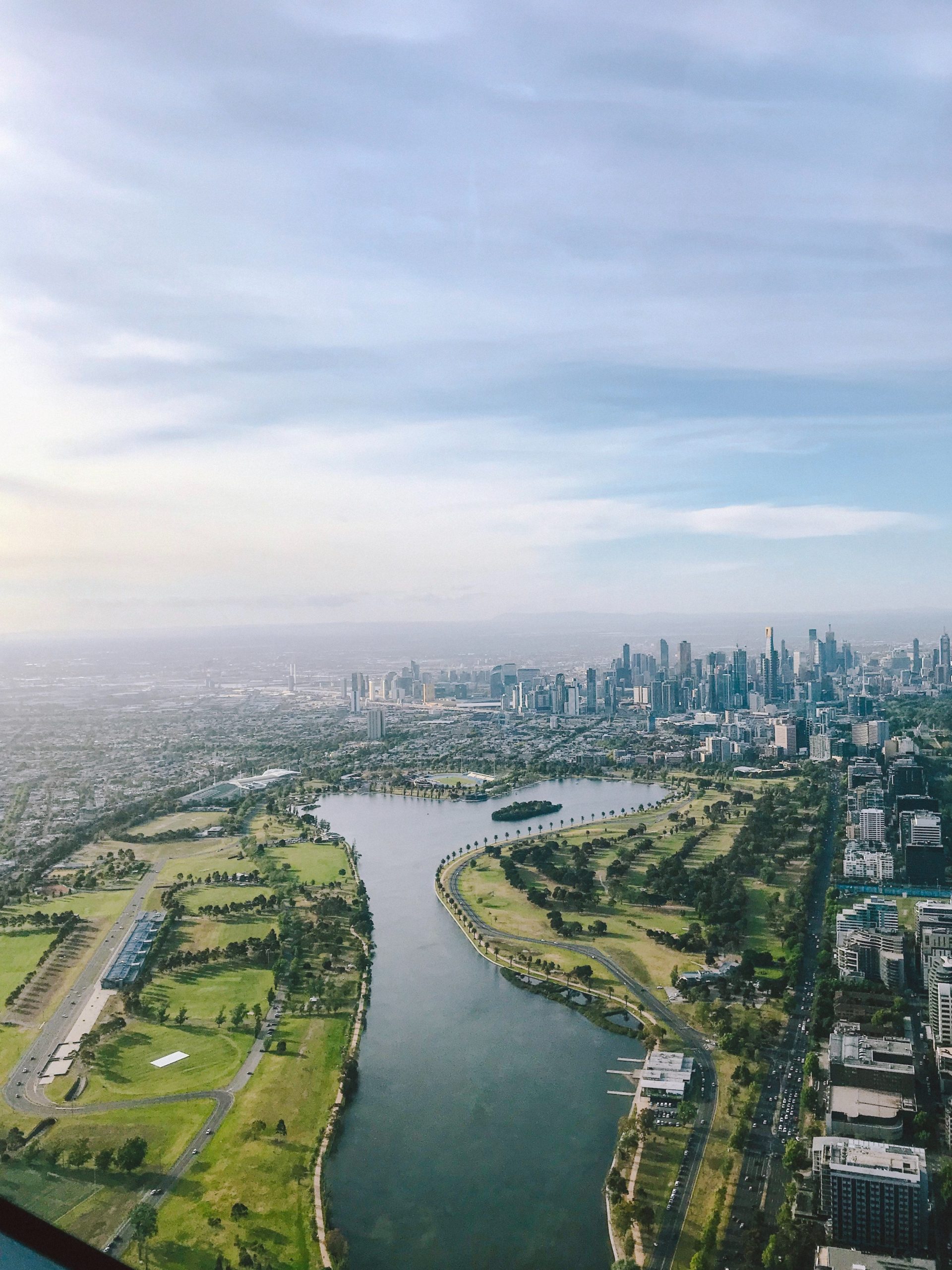 Melbourne city aerial view